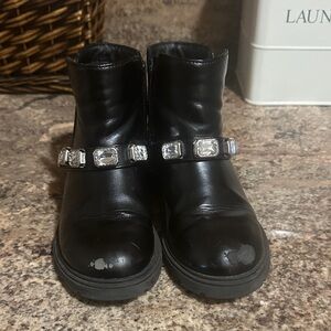 art class Black Kids Boots with Silver Accent 💎 gems